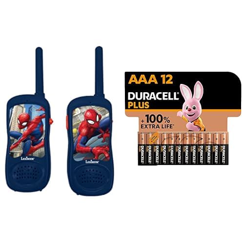 Lexibook Spiderman, Walkie Talkies, Kommunikationsspiel für Kinder, Kommunikationsspiel für Kinder, Gürtelclip, batteriebetrieben, rot und blau, TW11SP, Universalgröße, verschiedene Modelle + Duracell von Lexibook