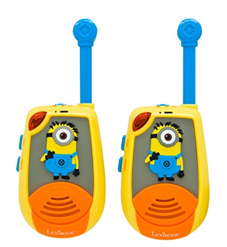 Lexibook Universal Ich - Einfach Unverbesserlich Minions Walkie-Talkies 2km, Licht-Morse Funktion, 2 mögliche Kanalkombatinationen, Gürtelclip, Batterie, Gelb/Blau, TW25DES von Lexibook