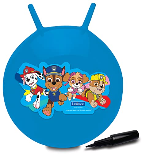 Lexibook BG040PA Paw Patrol Helfer auf Vier Pfoten Chase Aufblasbarer Hüpfball, Inbegriffenen manuellen Pumpe, Sicherer und widerstandsfähiger Kunststoff, Blau, S von Lexibook