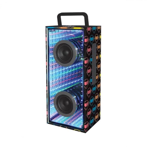 iParty btl600 Bluetooth Lautsprecher mit Beleuchtung, Schwarz Mit Bunde I-Party Logos, 12.7 x 15.5 x 40 cm von Lexibook