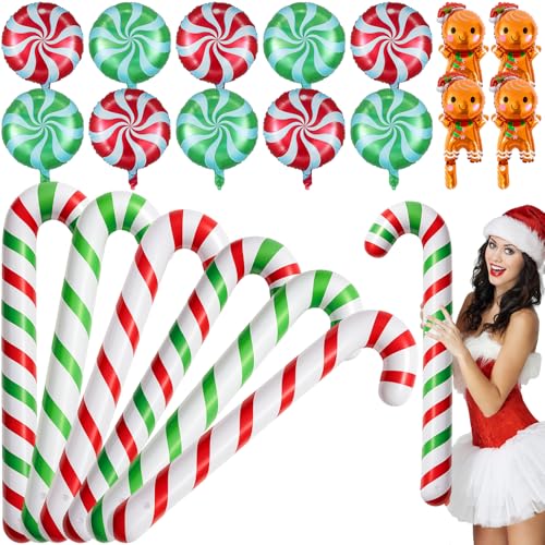 Leyndo Aufblasbare Zuckerstangen für Weihnachten, 89,9 cm, Jumbo-Weihnachtsmann-Zuckerstangen, 45,7 cm, Lutscher-Ballon und Lebkuchen für Party, Innen- und Außenbereich, Urlaub, Schwimmbad, Dekoration Leyndo Aufblasbare Zuckerstangen für Weihnachten, 89,9 cm, Jumbo-Weihnachtsmann-Zuckerstangen, 45,7 cm, Lutscher-Ballon und Lebkuchen für Party, Innen- und Außenbereich, Urlaub, Schwimmbad, Dekoration von Leyndo