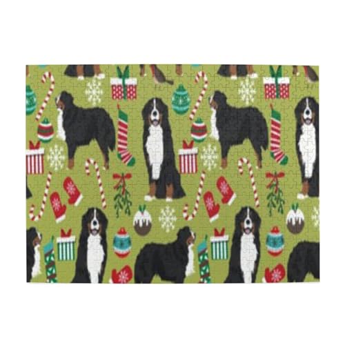 500 Teile, Puzzles für Erwachsene, anspruchsvolle Puzzles, Puzzlespiel für das Ganze,Berner Sennenhunde Weihnachten Süßer Hund 500 Teile, Puzzles für Erwachsene, anspruchsvolle Puzzles, Puzzlespiel für das Ganze,Berner Sennenhunde Weihnachten Süßer Hund von LfearTesa
