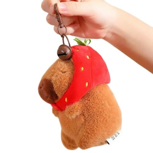 LfrAnk Capybara Plüschtier kawaii flauschiges Capybara Erdbeere Schildkröte Armband Schlüsselanhänger Geburtstagsgeschenk Weihnachtsgeschenk 12CM 3 von LfrAnk