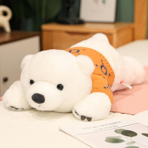 LfrAnk Niedliche Eisbär Puppe ausgestopft Teddybär Puppe Mädchen Stoffpuppe Kinder Geburtstagsgeschenk 80CM 2 von LfrAnk