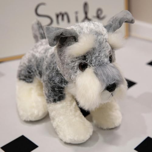 LfrAnk Niedliche Schnauzer Puppe Tier Plüsch Spielzeug Hundepuppe Kinder Mädchen Geburtstagsgeschenk 22cm 1 von LfrAnk