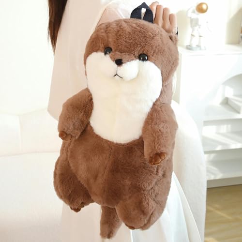 LfrAnk Niedlicher Otter Rucksack Plüschtier Tier Puppe Puppe Kinder Tasche Geburtstagsgeschenk 50cm 2 von LfrAnk