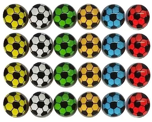 Lg Import 25 x Fußball Flummis Flummi Springball 32 mm Fußball Hüpfball Bouncing Ball Fußballflummis Mitgebsel Giveaway von Lg Import