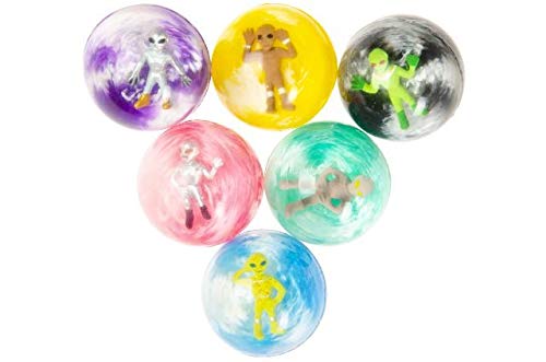 Lg Import Flummi Ball Weltraum Alien ca. 4,5 cm, 12 Stück von Lg Import