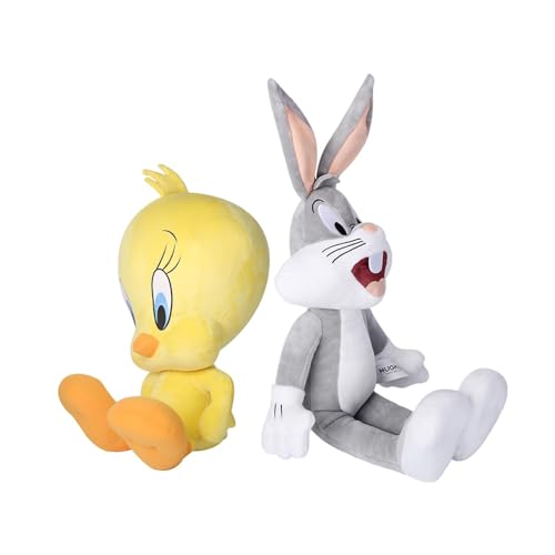 Lhcn021 Looney Plüschs Tunes Bugs Pielzeug Bunny und Tweetty Plüschspielzeug Kombi-Set - 42 cm und 35 cm von Lhcn021