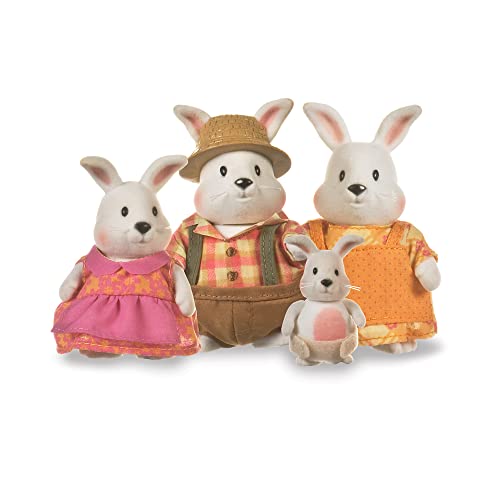 HCM Kinzel 43213 - Li'l Woodzeez Figuren Hasen - Tierfamilie Hoppingood - 4 weiche Tierfiguren OHNE Buch - Tiere im Set, Spielzeug für Kinder ab 3 Jahre von Li'l Woodzeez