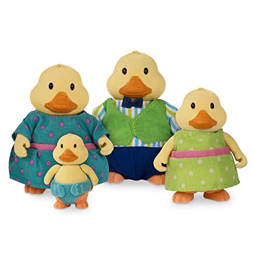 LI'L WOODZEEZ HCM Kinzel 43228 Figuren Enten - Tierfamilie Quickquack - 4 weiche Tierfiguren OHNE Buch - Tiere im Set, Spielzeug für Kinder ab 3 Jahre, 6259Z, Mehrfarbig von Li'l Woodzeez