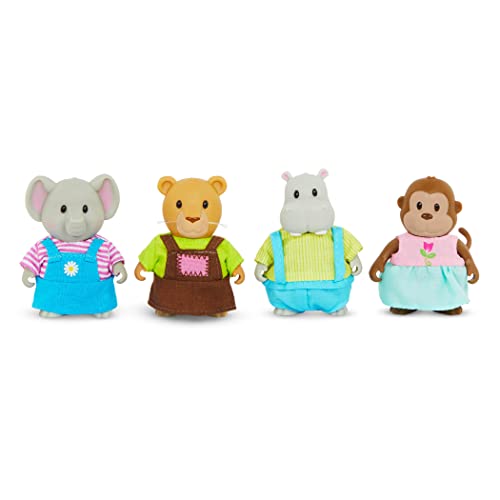 LI'L WOODZEEZ WZ6674Z HCM Kinzel 43241-Li'Woodzeez Figuren-Die Dschungel-Freunde-4 weiche Tierfiguren OHNE Buch-Tiere im Set, Spielzeug für Kinder ab 3 Jahre, Mehrfarbig von Li'l Woodzeez