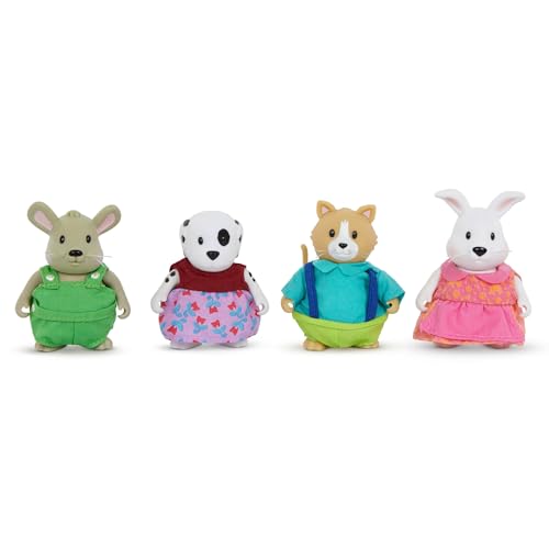 LI'L WOODZEEZ WZ6676Z HCM Kinzel 43243-Li'Woodzeez Figuren-Die Haustier-Freunde-4 weiche Tierfiguren OHNE Buch-Tiere im Set, Spielzeug für Kinder ab 3 Jahre, Mehrfarbig von Li'l Woodzeez