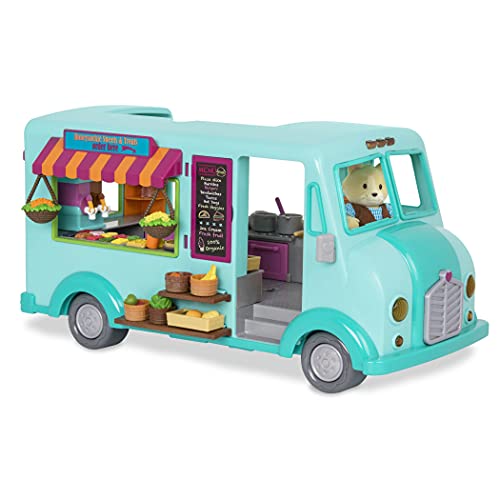 Li’l Woodzeez 89-teilig Food Truck Imbisswagen Set mit Zubehör – Eiscreme, Pizza, Tacos, Geschirr und mehr – Spielzeug für Kinder ab 3 Jahren von Li'l Woodzeez