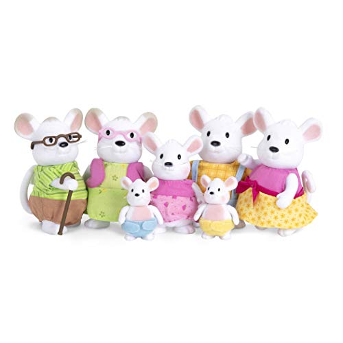 Li’l Woodzeez Maus Tierfamilie Nibblekin – 7 weiche Tierfiguren mit Großeltern – Spielzeug Tiere Set (7 Teile) Spielzeug für Kinder ab drei Jahren von Li'l Woodzeez