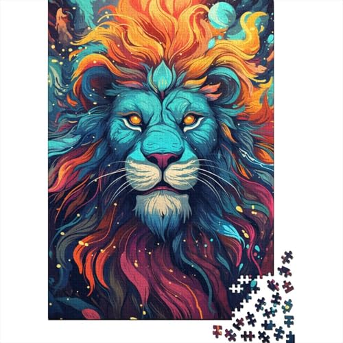 1000 Teile Puzzle für Erwachsene, Puzzle-Geschenke, Majestätischer Löwe, Puzzle für Erwachsene, Holzpuzzle, Lernspiel für Erwachsene und Kinder, 50 x 75 cm von LiJianXXE