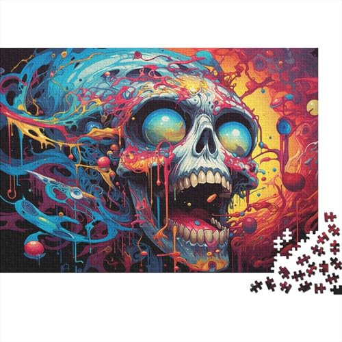 1000 Teile Puzzle für Erwachsene, Puzzle-Geschenke, farbenfrohes psychedelisches Kunst-Puzzle für Kinder, Holzbrett-Puzzle, Heimdekoration, Puzzle-Spielzeug, 50 x 75 cm von LiJianXXE