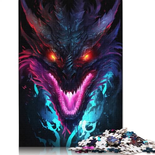 1000-teiliges Puzzle, Anime-Drachen-Puzzle für Kinder, Karton-Puzzle, Heimkunst-Dekor, Größe: 38 x 26 cm von LiJianXXE