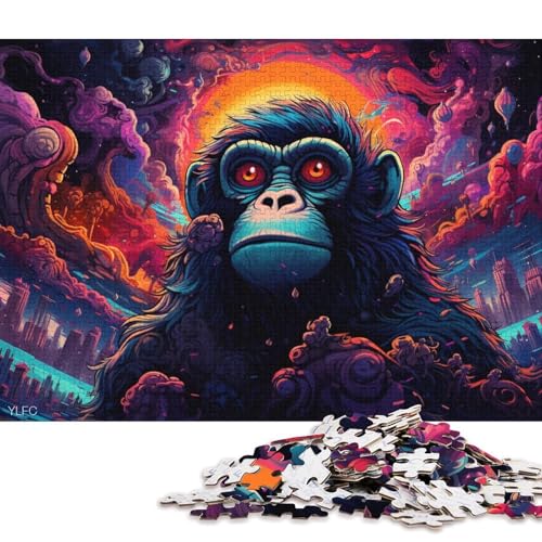 1000-teiliges Puzzle, Astronauten-AFFE, Puzzle für Erwachsene, Holzpuzzle, Puzzle, Mitmach-Spiel 38x26cm/1000 Stück von LiJianXXE