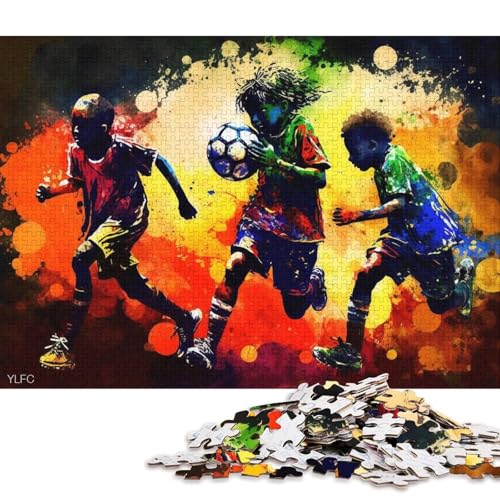 1000-teiliges Puzzle, Bunte Fußballer, Puzzle für Erwachsene, Kartonpuzzle, Lernspiel (Größe 38 * 26 cm) von LiJianXXE