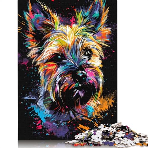 1000-teiliges Puzzle, Cairn Terrier-Hund, Kunstpuzzle für Erwachsene, Kartonpuzzle, Lernspiel, Herausforderungsspielzeug, Größe: 38 x 26 cm von LiJianXXE