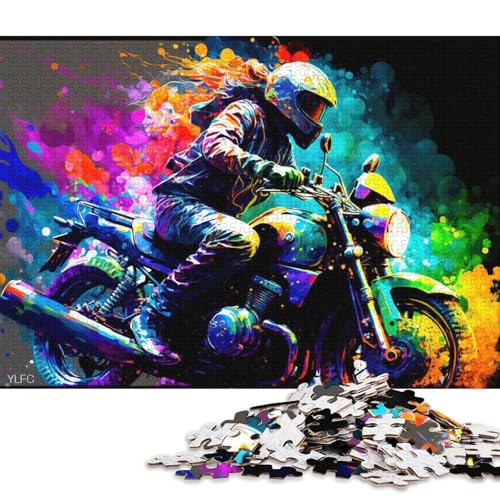 1000-teiliges Puzzle, Cooles Motorrad-Puzzle für Kinder, Holzpuzzle, Heimdekoration, Puzzle-Spielzeug (Größe 75 * 50 cm) von LiJianXXE