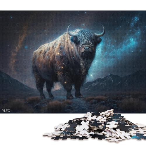 1000-teiliges Puzzle, Cosmic Yak-Puzzle für Kinder, Holzpuzzle, Lernspiele für Erwachsene und Kinder 75x50cm/1000 Teile von LiJianXXE