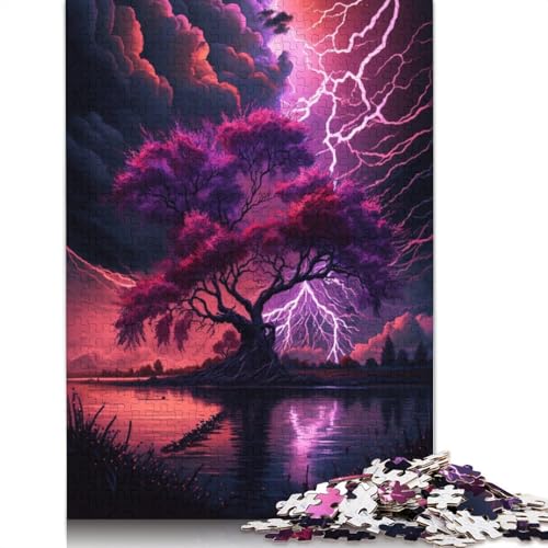 1000-teiliges Puzzle, Fantasie-Kirschblütenbaum, Puzzle für Erwachsene, Holzpuzzle, Weihnachtspuzzle-Geschenke (Größe 75 x 50 cm) von LiJianXXE