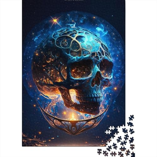 1000-teiliges Puzzle, Fantasie-Totenkopf-Puzzle für Erwachsene, Holzbrett-Puzzle, Lernspiel für Erwachsene und Kinder, Größe: 75 x 50 cm von LiJianXXE