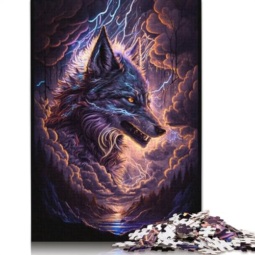 1000-teiliges Puzzle, Fantasy-Wolf-Puzzle für Erwachsene, Kartonpuzzles, Puzzles für Erwachsene, Lernspiel, Herausforderungsspielzeug (Größe 38 x 26 cm) von LiJianXXE