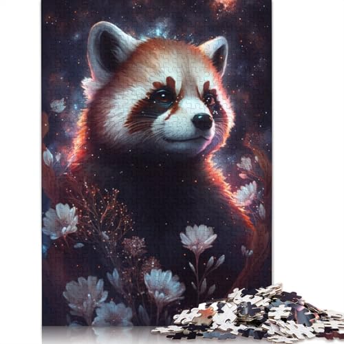 1000-teiliges Puzzle, Galaxie, Roter Panda, Blumenpuzzle für Erwachsene, Kartonpuzzle, Lernspiel, Herausforderungsspielzeug, Größe: 38 x 26 cm von LiJianXXE