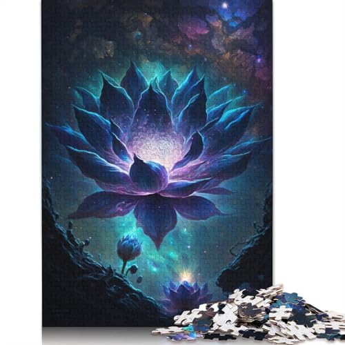 1000-teiliges Puzzle, Galaxie-Lotus-Puzzle für Erwachsene, Holzpuzzle, Puzzles für Erwachsene, Lernspiel, Herausforderungsspielzeug (Größe 75 x 50 cm) von LiJianXXE