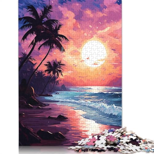 1000-teiliges Puzzle, Kunst, schöner Strand, Puzzle für Erwachsene, Holzpuzzle, dekomprimierendes geistiges Lernspielzeug, 75 x 50 cm von LiJianXXE