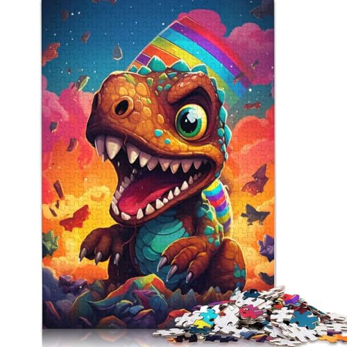 1000-teiliges Puzzle, Kunst-Dinosaurier-Roboter-Puzzle für Kinder, Holzpuzzle, tolles Geschenk für Erwachsene, 75 x 50 cm von LiJianXXE