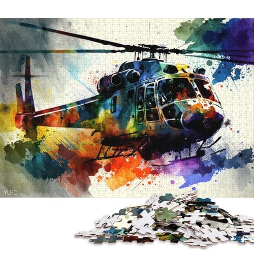 1000-teiliges Puzzle, Lernspiele, Bunte Hubschrauber, Puzzle für Kinder, Kartonpuzzle, Heimdekorationspuzzle (Größe 38 * 26 cm) von LiJianXXE