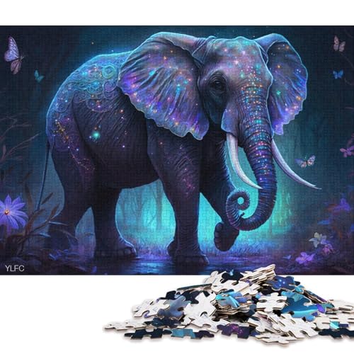 1000-teiliges Puzzle, Lernspiele, Elefanten im Dschungel, Puzzle für Erwachsene, Puzzle aus Pappe, Lernspielzeug, Familienspiele (Größe 38 * 26 cm) von LiJianXXE