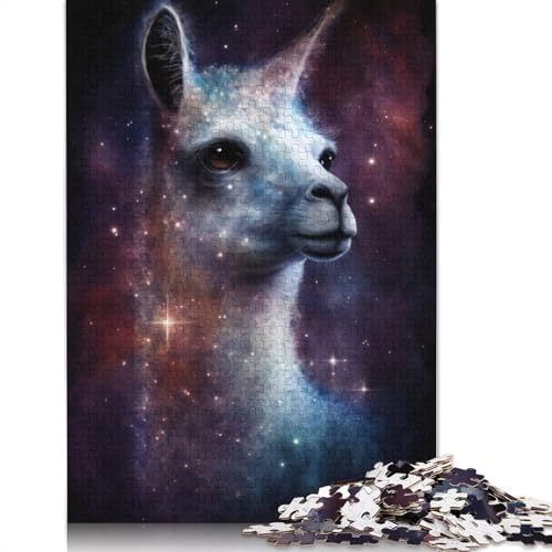 1000-teiliges Puzzle, Lernspiele, Galaxie-Alpaka-Weltraum-Puzzle für Erwachsene, Holzpuzzle für Familienspaß und Spieleabend, Größe: 75 x 50 cm von LiJianXXE