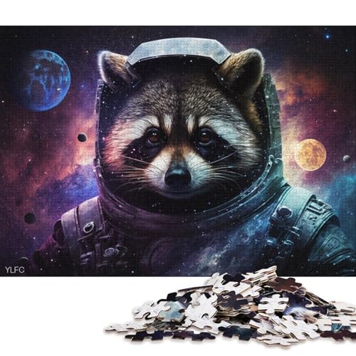 1000-teiliges Puzzle, Lernspiele, kosmische Kunst, Astronaut, Waschbär, Puzzle für Erwachsene, Puzzle aus Pappe, Lernspielzeug, Familienspiele (Größe 38 * 26 cm) von LiJianXXE