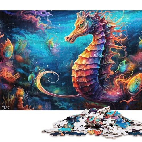 1000-teiliges Puzzle, Seepferdchen-Kunstpuzzle für Erwachsene, Holzpuzzle, Spielzeug, Wanddekoration 75x50cm/1000 Stück von LiJianXXE