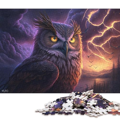 1000-teiliges Puzzle, Tier-Eulen-Puzzle für Erwachsene, Holzpuzzle, Spielzeug, Wanddekoration 38x26cm/1000 Stück von LiJianXXE