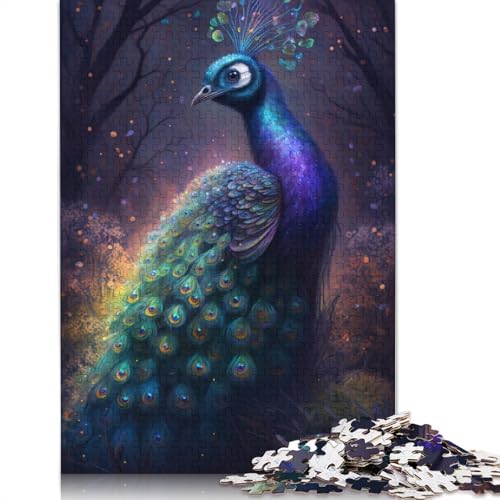 1000-teiliges Puzzle, Traumpfauenblumen-Puzzle, Karton-Puzzle, Lernspiel, Herausforderungsspielzeug, Größe: 38 x 26 cm von LiJianXXE