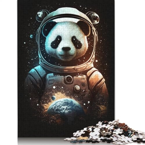 1000-teiliges Puzzle, Weltraum-Astronauten-Panda-Puzzle für Kinder, Holzpuzzle, Lernspiel für Erwachsene und Kinder, Größe: 75 x 50 cm von LiJianXXE