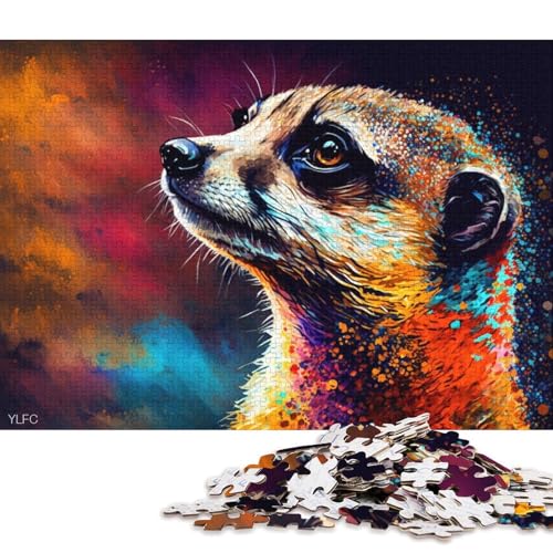 1000-teiliges Puzzle, buntes Erdmännchen-Puzzle für Kinder, Karton-Puzzle, Heimdekoration, Puzzle-Spielzeug (Größe 38 * 26 cm) von LiJianXXE