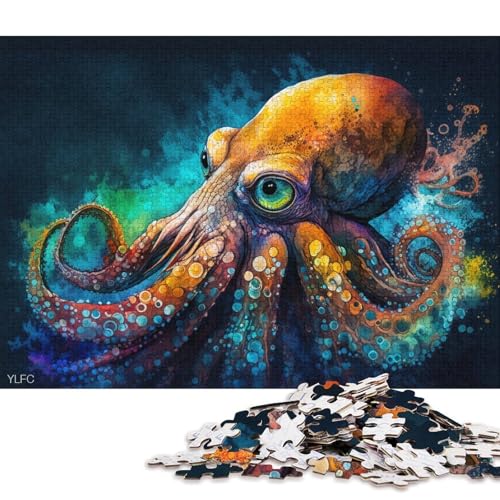 1000-teiliges Puzzle, buntes Oktopus-Puzzle für Erwachsene, Holzpuzzle, Erwachsene und Kinder (Größe 75 * 50 cm) von LiJianXXE