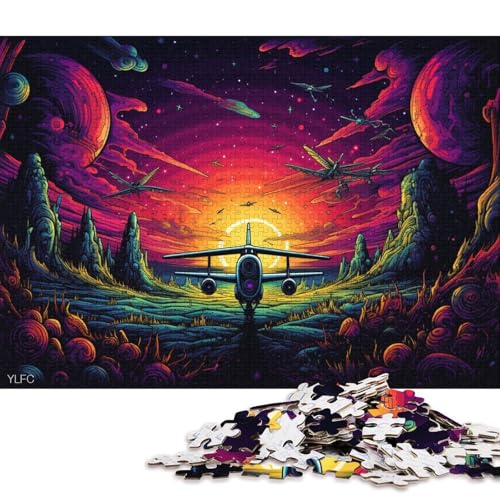 1000-teiliges Puzzle, buntes Segelflugzeug-Puzzle für Erwachsene, Holzpuzzle, Lernspiel für Erwachsene und Kinder 38x26cm/1000 Teile von LiJianXXE