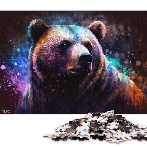 1000-teiliges Puzzle, farbenfrohes Braunbär-Puzzle für Erwachsene, Papppuzzle, anspruchsvoll, Aber unterhaltsam und humorvoll (Größe 38 * 26 cm) von LiJianXXE