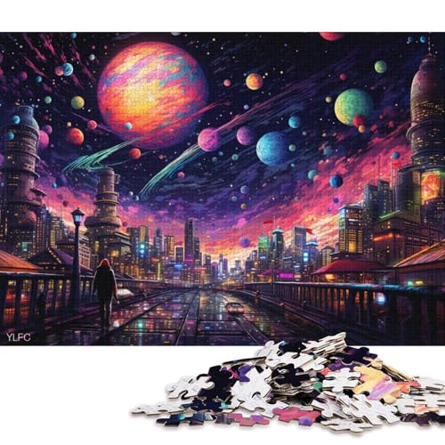 1000-teiliges Puzzle, farbenfrohes Tokio, Japan, Puzzle für Erwachsene, Holzpuzzle, Spielzeug, Wanddekoration 75x50cm/1000 Teile von LiJianXXE