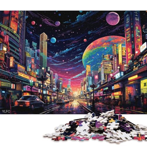 1000-teiliges Puzzle, farbenfrohes Tokio, Japan, Puzzle für Erwachsene, Holzpuzzle, Spielzeug, Wanddekoration 75x50cm/1000 Teile von LiJianXXE