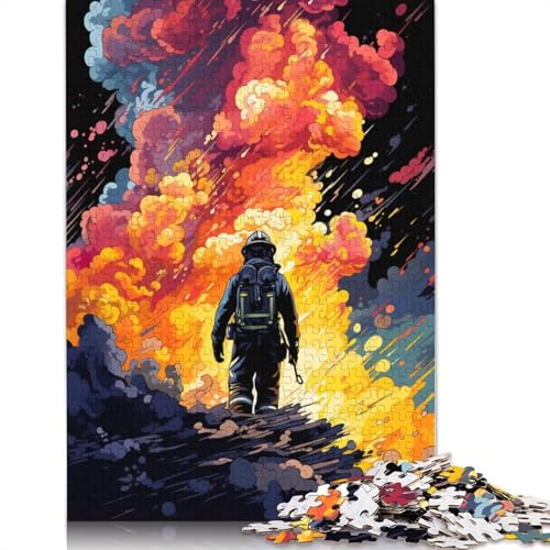 1000-teiliges Puzzle, künstlerische Feuerwehr-Puzzles für Erwachsene, Puzzle aus Karton, Lernspielzeug, 38 x 26 cm von LiJianXXE