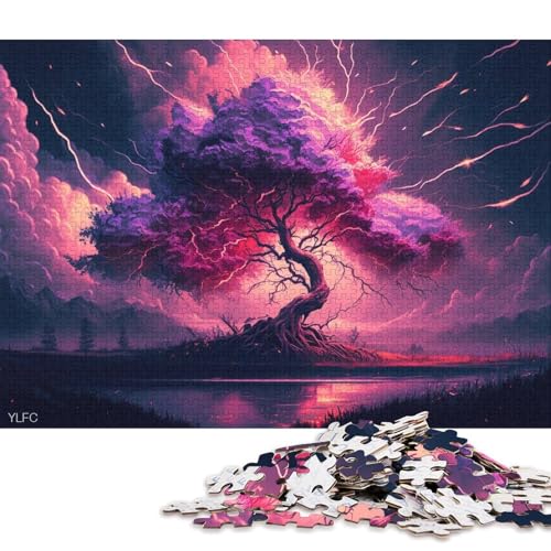 1000-teiliges Puzzle, künstlerische Kirschbäume, Puzzle für Kinder, Karton-Puzzle, Heimdekoration, Puzzle-Spielzeug (Größe 38 * 26 cm) von LiJianXXE